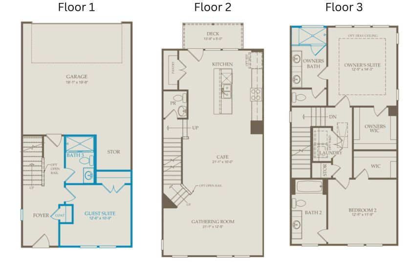 Floor Plan Level 1, Level 2 & Level 3