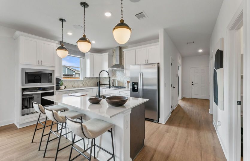 Kitchen with Island Bar Seating