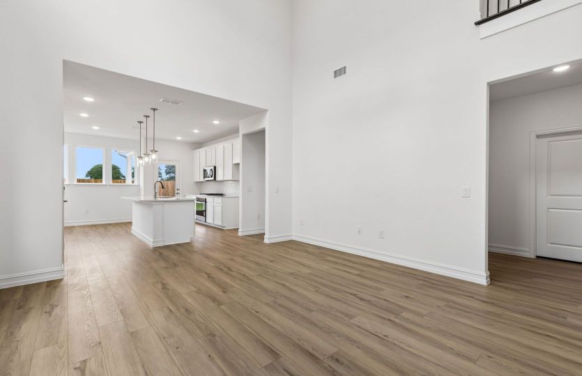 Open concept plan throughout home*model representation