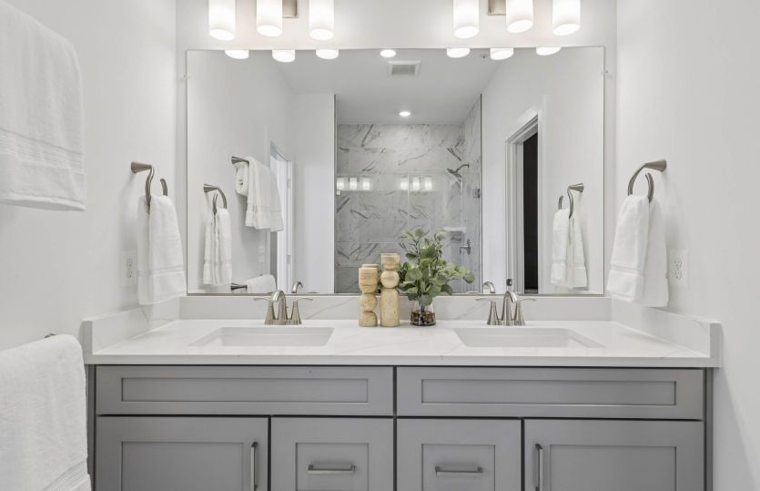 Primary Bathroom with Dual Vanities