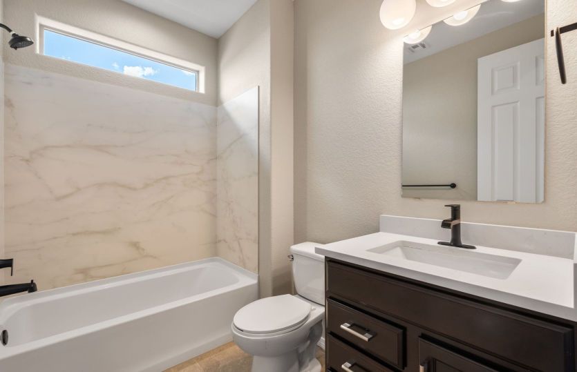 Contemporary guest bathroom with modern finishes