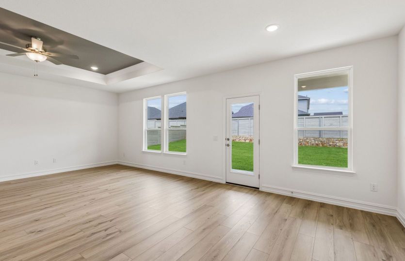 Gathering room with large windows and natural light