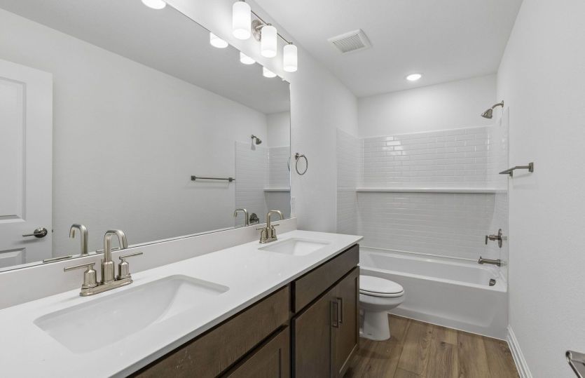 Secondary bath with double vanity