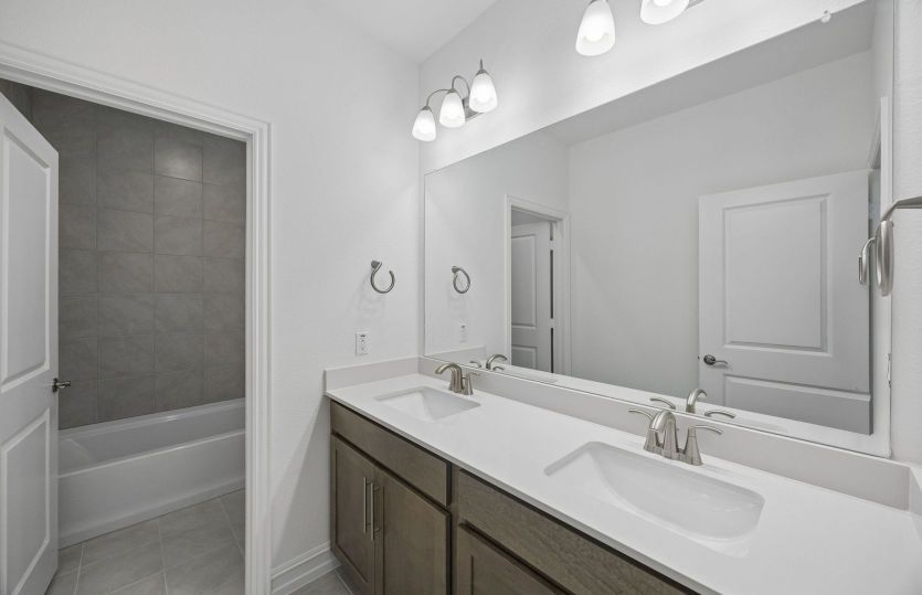 Secondary bath with double vanity