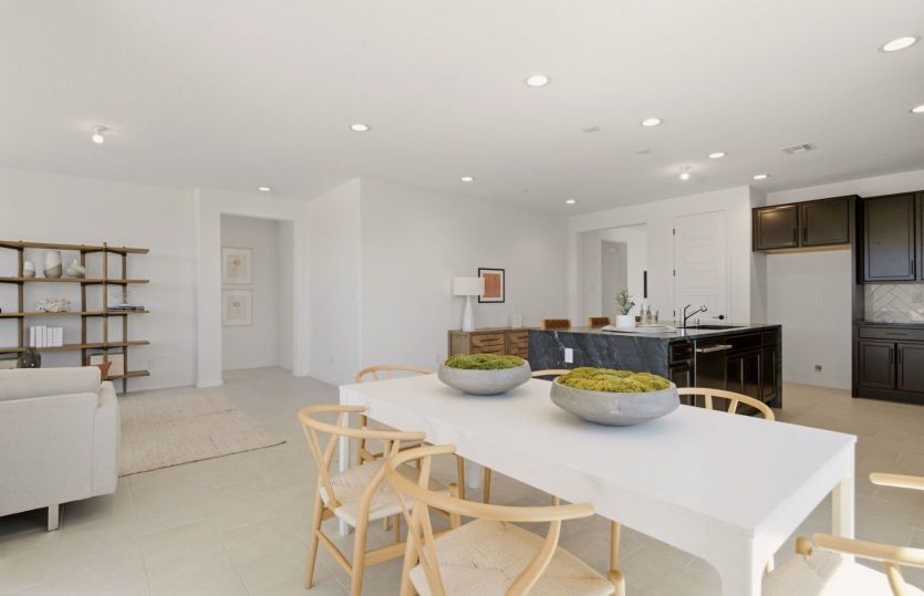Effortless flow from kitchen to dining to living area