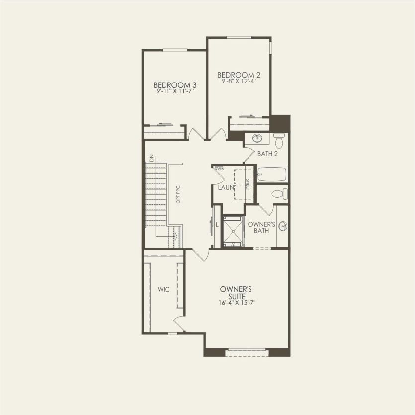 Second Floor 3 br / 2 ba