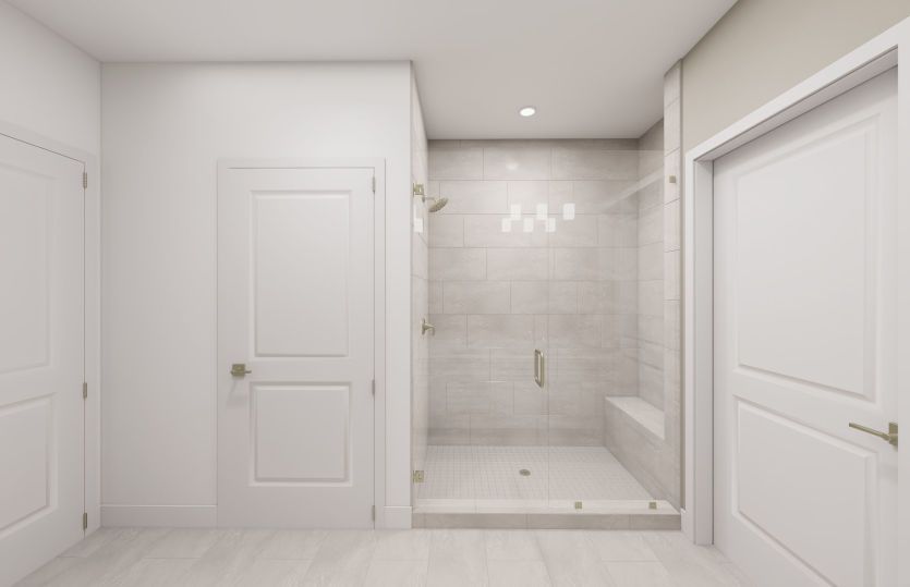 Frameless Glass Shower in the Primary Bath