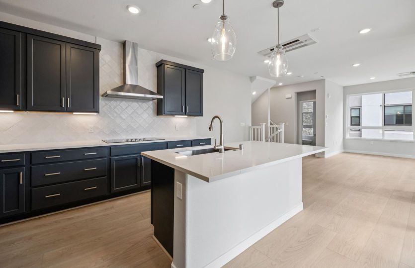 Open kitchen with central island