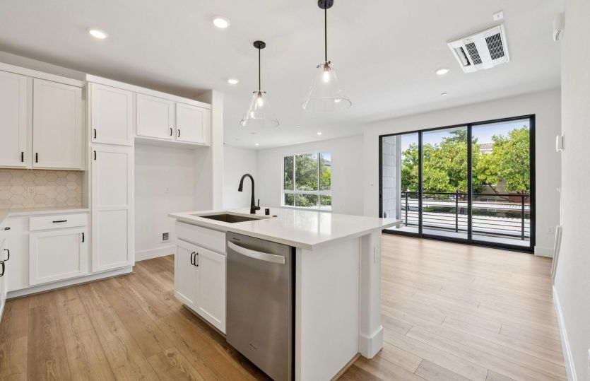 Open kitchen with views out to the patio
