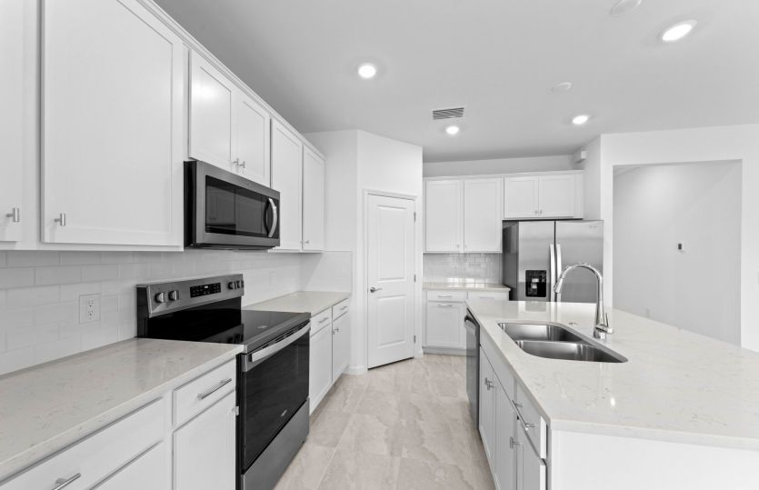 Kitchen with large center island