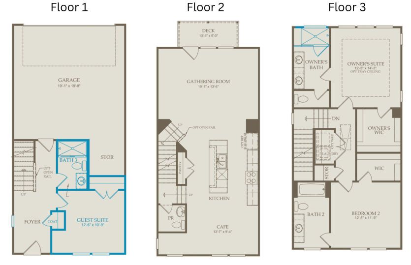 Floor Plan Level 1, Level 2 & Level 3