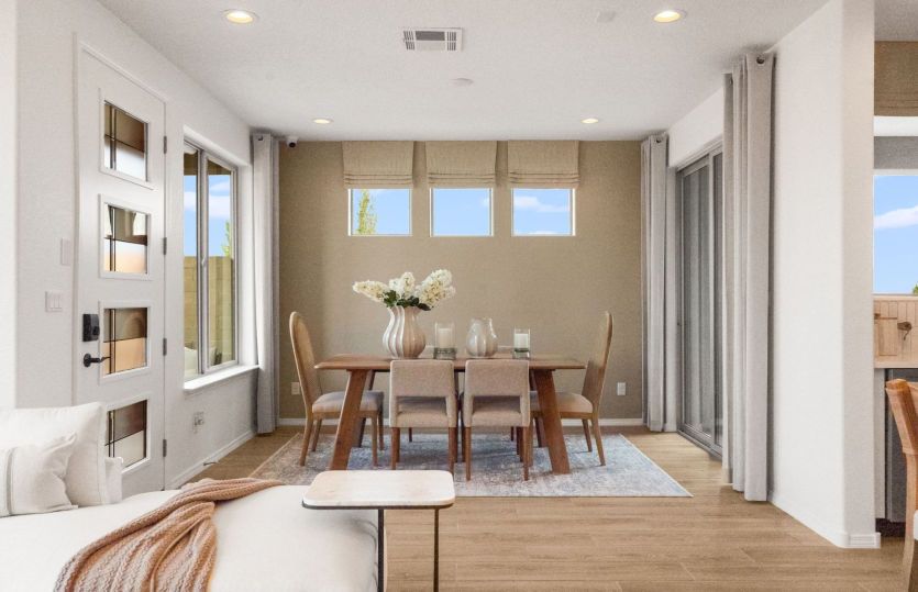 Cafe on the Ocotillo home design includes a sliding glass door to access the patio and yard.