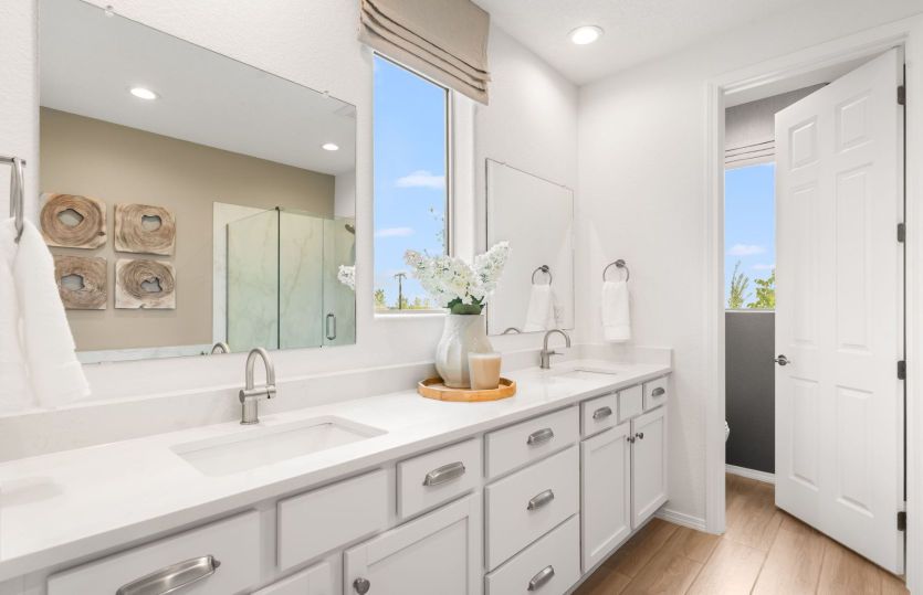 Welcome to the designer owner's bath with separate shower and tub, two sinks and more.