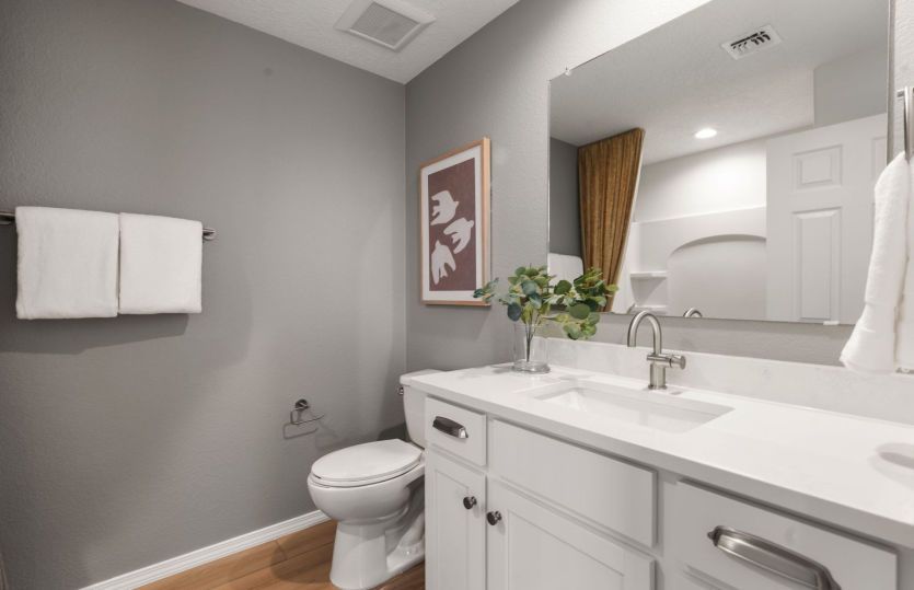 Guest bathroom on the second floor serves the secondary bedrooms.