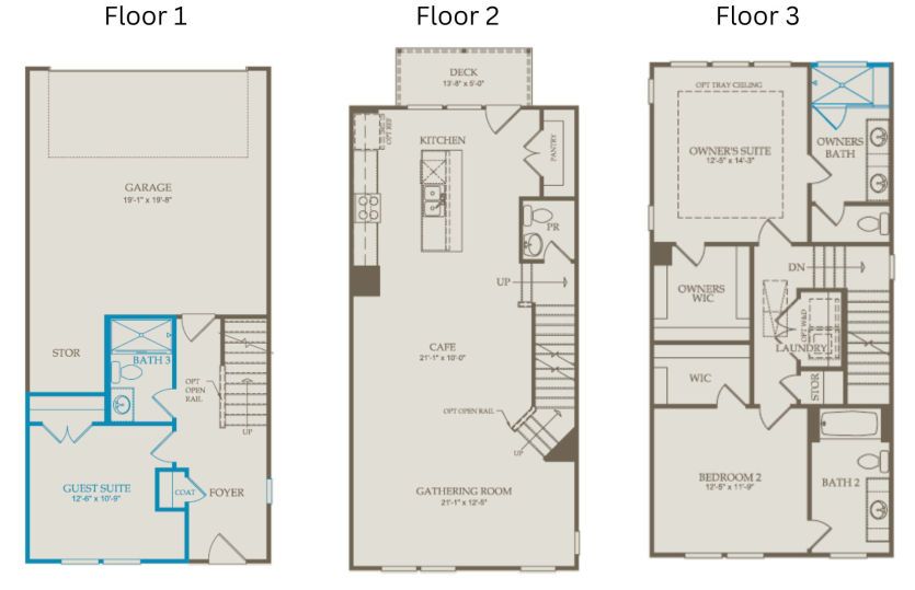Floor Plan - Level 1, Level 2 & Level 3