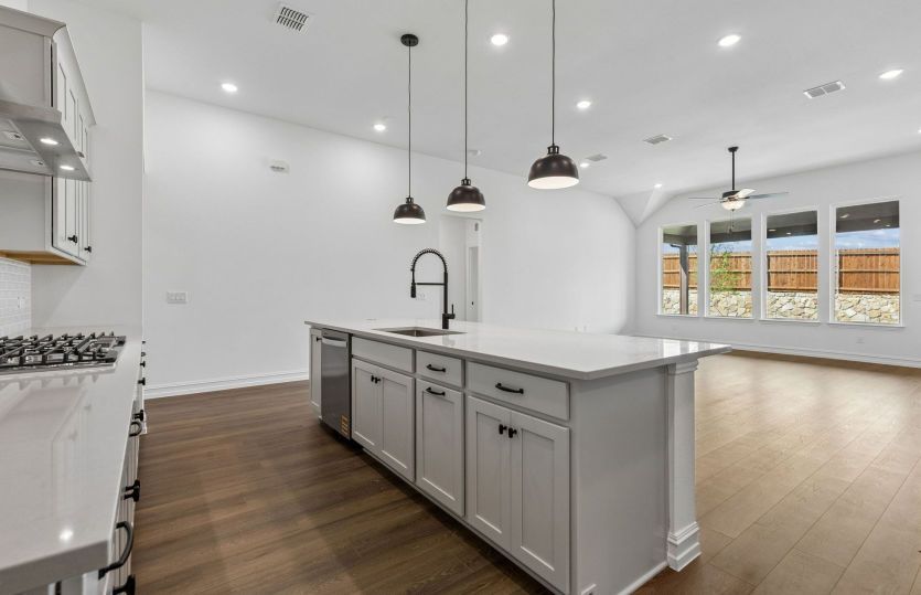 Pendent lighting in kitchen *model representation
