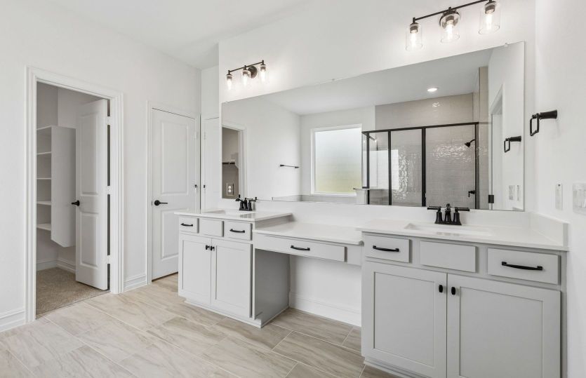 Owners bath with double vanity *model representation