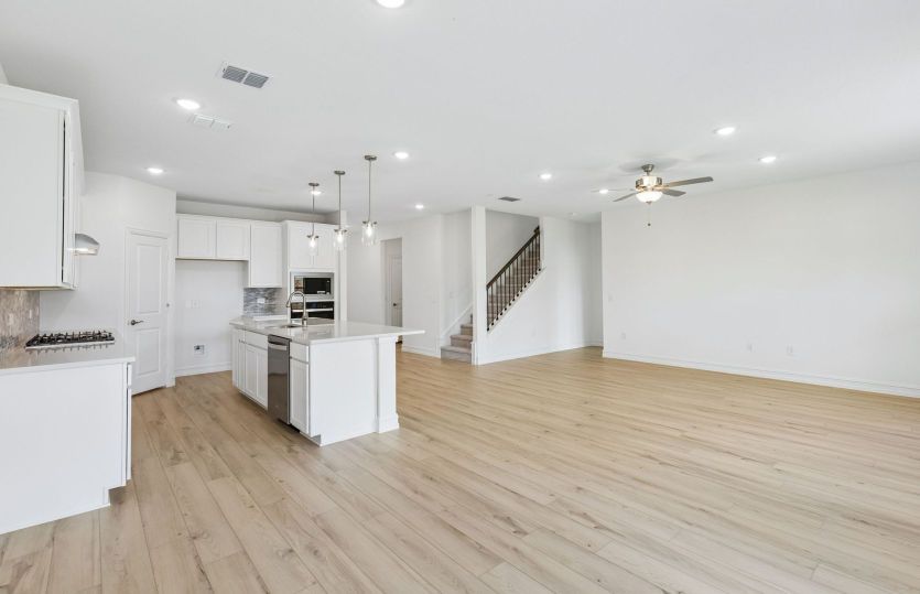 View of kitchen from gathering room