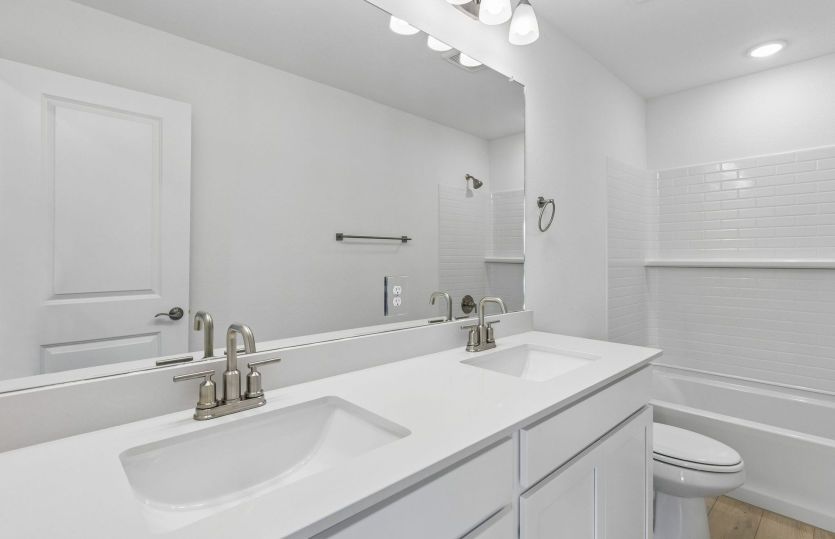 Secondary bath with double vanity