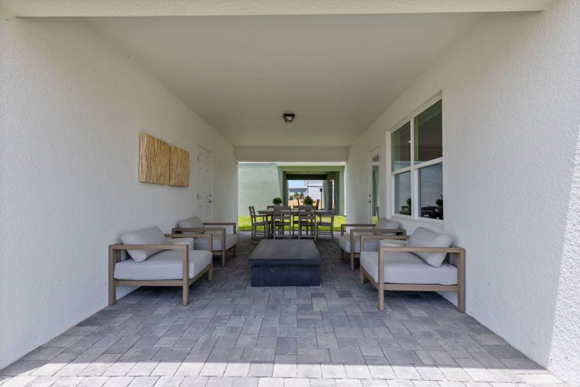 Covered Patio with Detached Garage