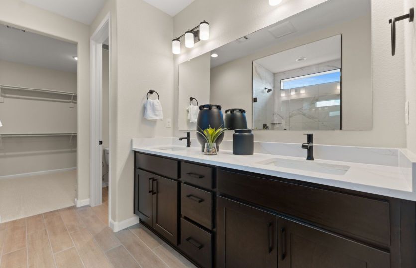 Enjoy a spacious walk-in shower and a walk-in closet.