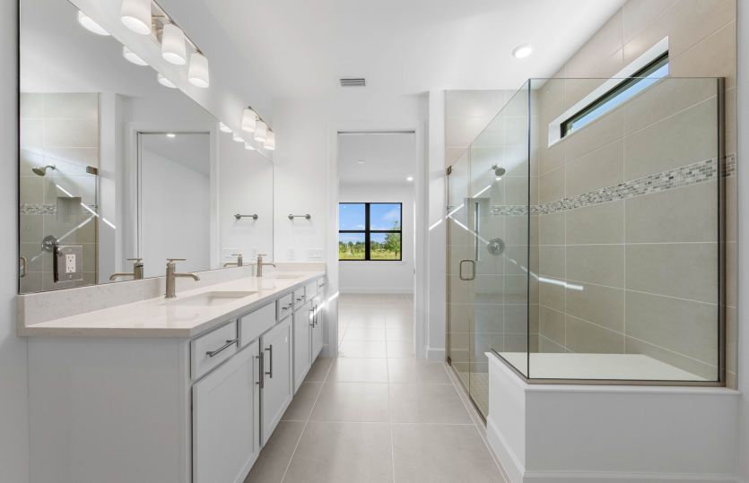 Owner's bathroom with dual-sink vanity