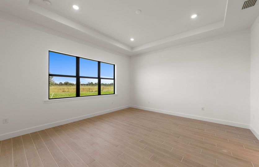 Owner's suite featuring a drop tray ceiling