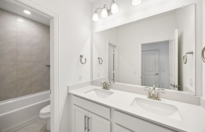 Secondary bath with double vanity