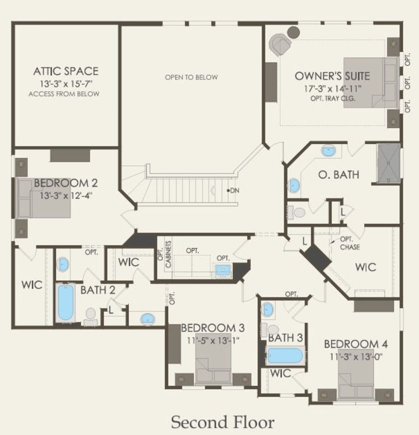 Second Floor 4 br / 3.5 ba