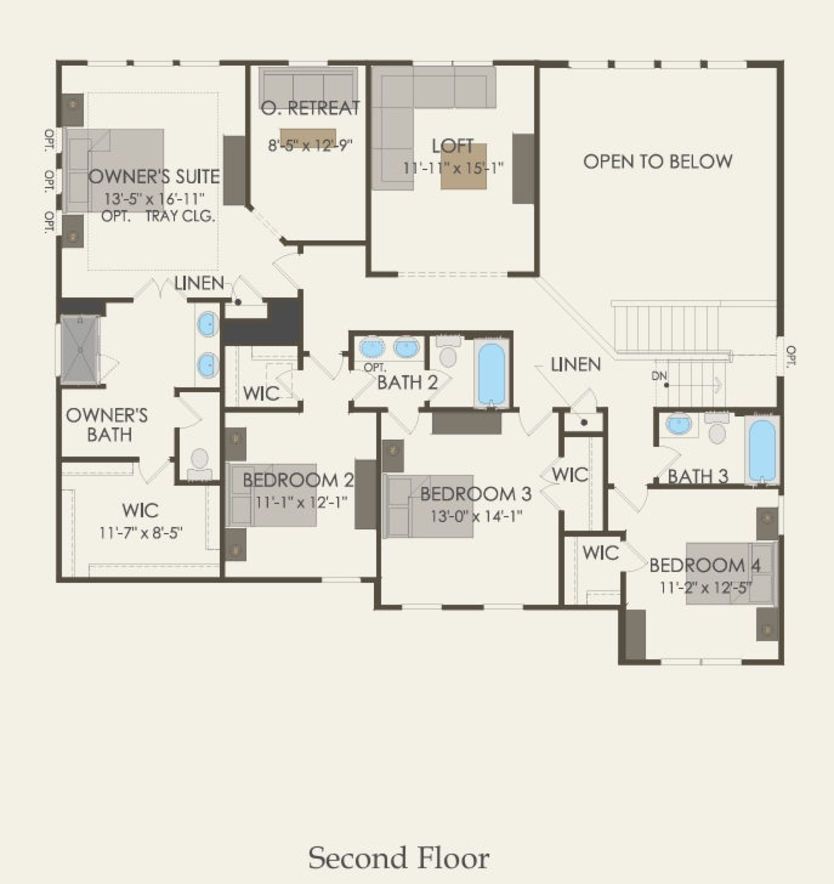 Second Floor 4 br / 3.5 ba