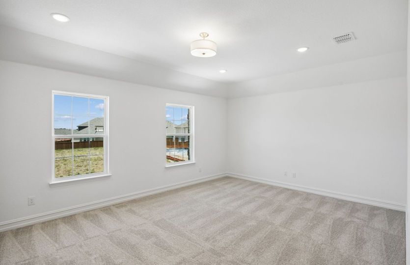 Game room with large windows