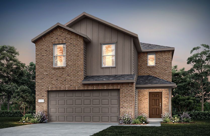 The Comal, a two-story home with 2-car garage, home exterior LS102