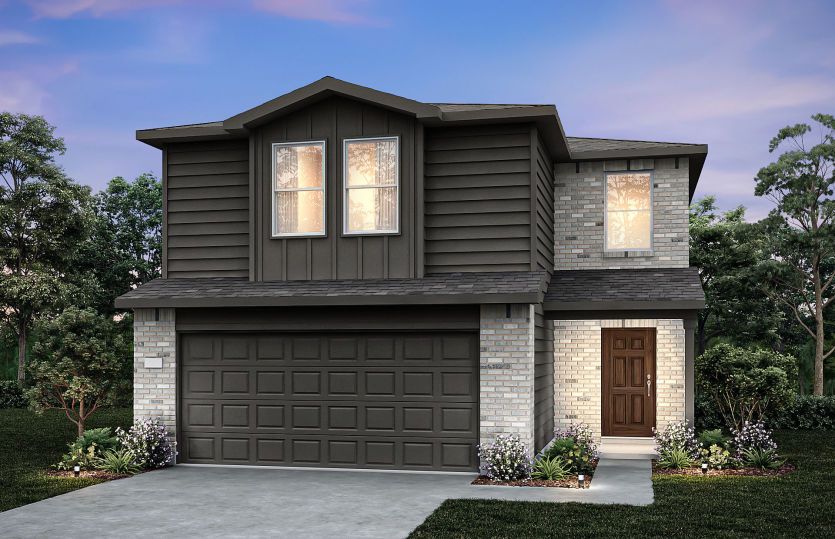 The Frio, a two-story home design with 2-car garage, showing home exterior LS101
