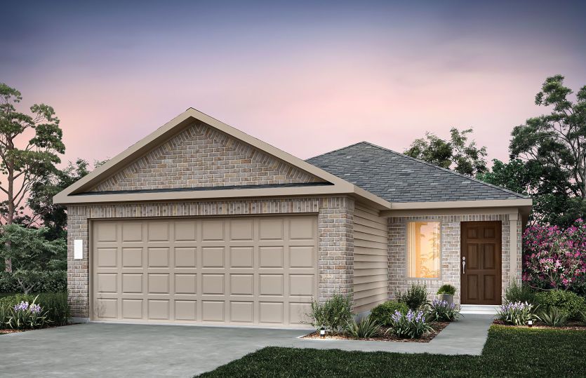 The Livingston, a one-story home with 2-car garage, home exterior LS101