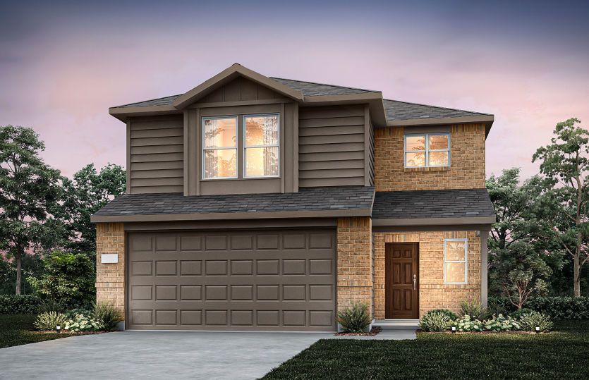 The Paluxy, a two-story home with 2-car garage, shown with home exterior LS103