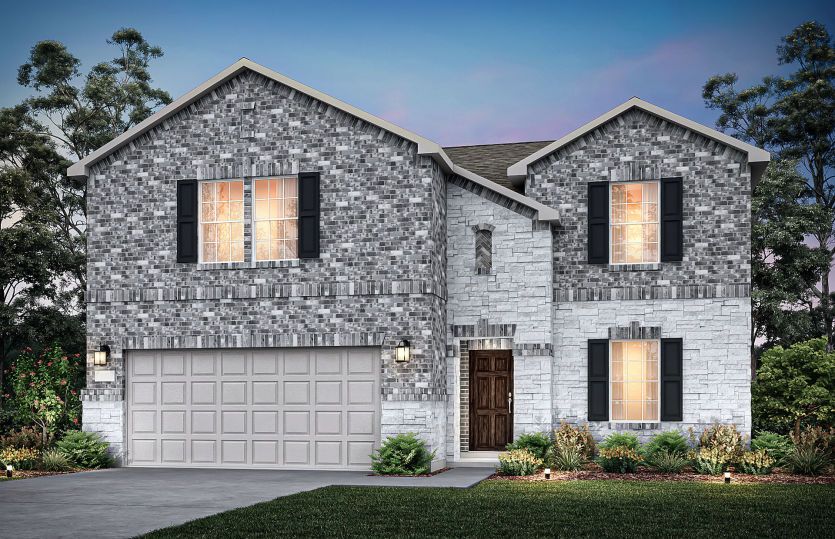 The Stockdale, a two-story home with 2-car garage, shown with Home Exterior Q