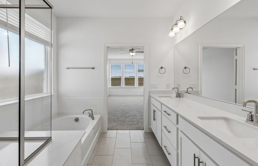 Separate tub and shower in owners bath