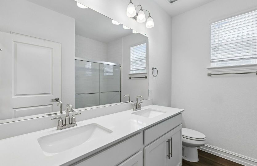 Secondary bath with double vanity