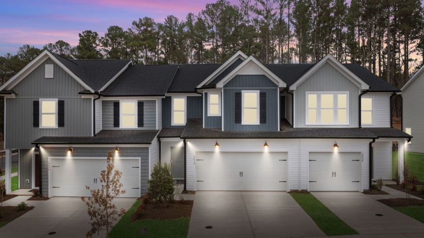 Two Story Townhomes at Dusk - Model Representation