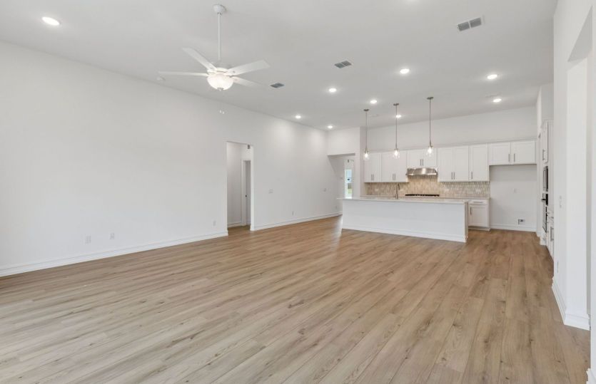 View of kitchen from gathering room