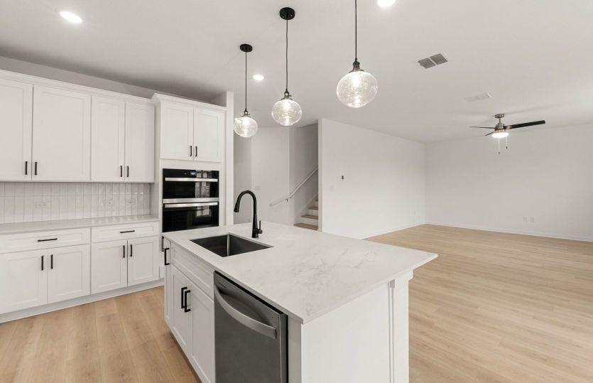 Representational Photo- Kitchen Open to the Gathering Space