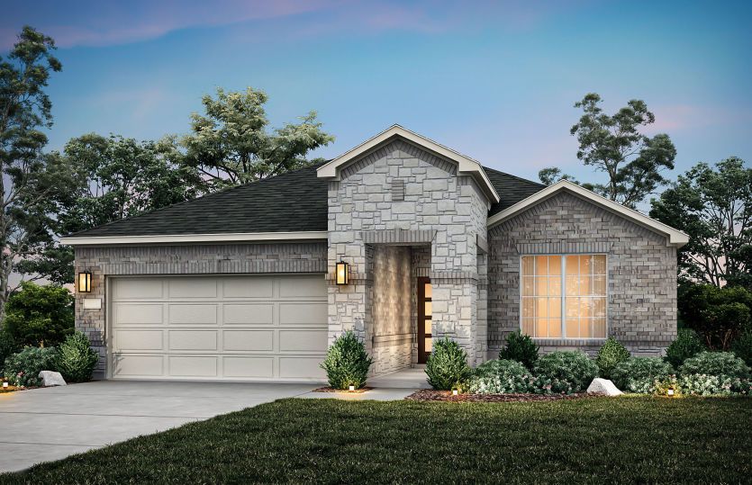 The Emory, a one-story home with 2-car garage, shown with Home Exterior 34