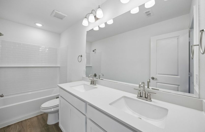 Secondary bath with double vanity