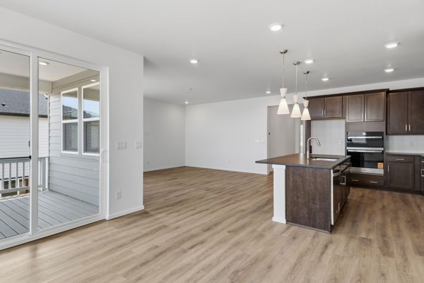 Open-Concept Dining Area, Kitchen, and Gathering Room