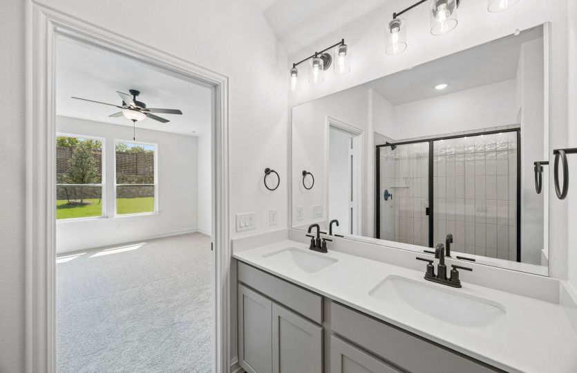 Private primary bath with double vanity