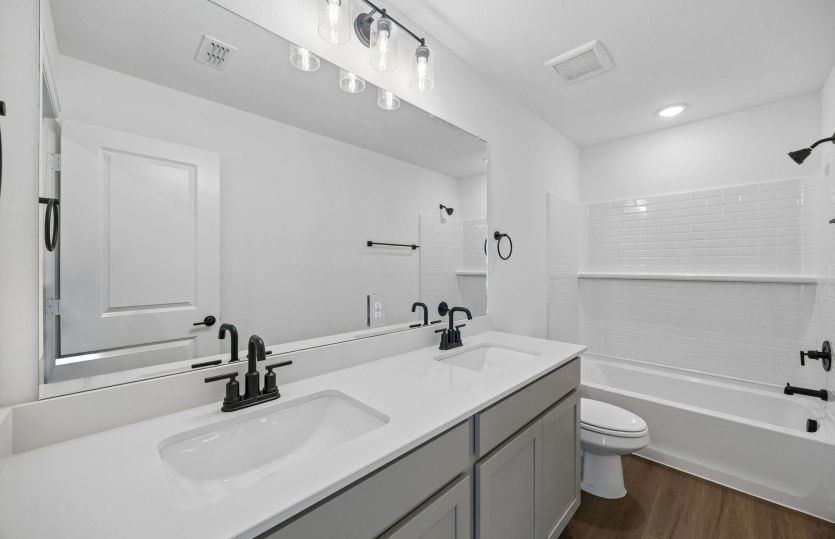 Secondary bath with double vanity