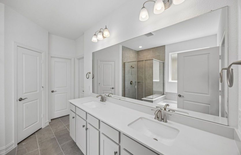 Primary bath with double vanity
