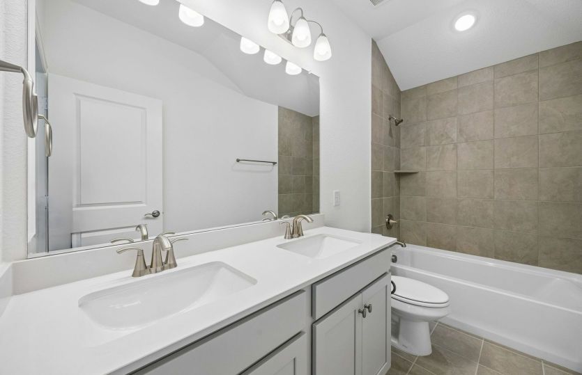 Secondary bath with double vanity