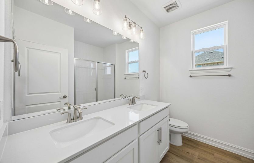 Secondary bath with double vanity