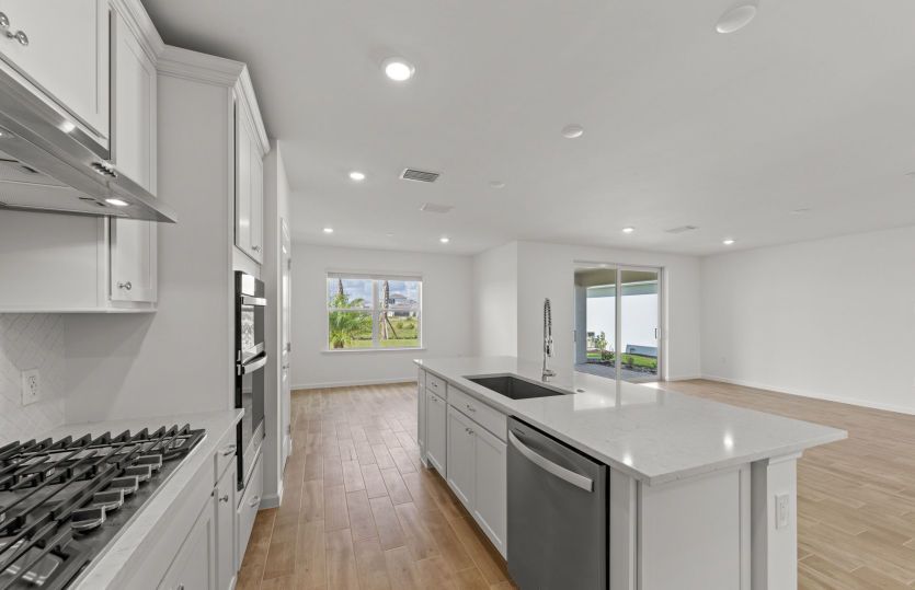 Kitchen with large center island